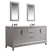 Load image into Gallery viewer, Water Creation Vanity Water Creation VEL072CWCG10 Elizabeth 72 Inch Double Sink Carrara White Marble Vanity In Cashmere Grey with Matching Mirror and Lavatory Faucet