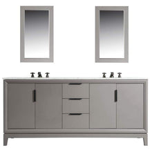 Load image into Gallery viewer, Water Creation Vanity Water Creation VEL072CWCG12 Elizabeth 72 Inch Double Sink Carrara White Marble Vanity In Cashmere Grey with Lavatory Faucet