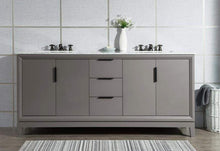 Load image into Gallery viewer, Water Creation Vanity Water Creation VEL072CWCG12 Elizabeth 72 Inch Double Sink Carrara White Marble Vanity In Cashmere Grey with Lavatory Faucet
