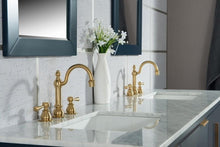 Load image into Gallery viewer, Water Creation Vanity Water Creation VEL072CWMB04 Elizabeth 72 Inch Double Sink Carrara White Marble Vanity In Monarch Blue With Matching Mirror
