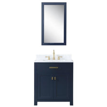 Load image into Gallery viewer, Water Creation Vanity Water Creation VMI030CWMB00 Madison 30 Inch Single Sink Carrara White Marble Vanity In Monarch Blue
