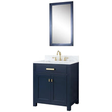 Load image into Gallery viewer, Water Creation Vanity Water Creation VMI030CWMB00 Madison 30 Inch Single Sink Carrara White Marble Vanity In Monarch Blue