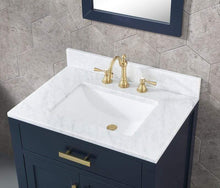 Load image into Gallery viewer, Water Creation Vanity Water Creation VMI030CWMB00 Madison 30 Inch Single Sink Carrara White Marble Vanity In Monarch Blue
