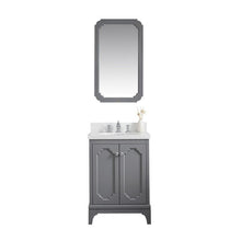 Load image into Gallery viewer, Water Creation Vanity Water Creation VQU024QCCG72 Queen 24 Inch Single Sink Quartz Carrara Vanity In Cashmere Grey with Lavatory Faucet