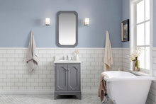 Load image into Gallery viewer, Water Creation Vanity Water Creation VQU024QCCG72 Queen 24 Inch Single Sink Quartz Carrara Vanity In Cashmere Grey with Lavatory Faucet