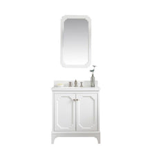 Load image into Gallery viewer, Water Creation Vanity Water Creation VQU030QCPW62 Queen 30 Inch Single Sink Quartz Carrara Vanity In Pure White with Lavatory Faucet