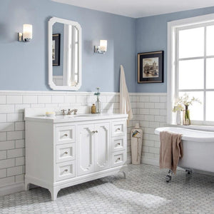 Water Creation Vanity Water Creation VQU048QCPW00 Queen 48 Inch Single Sink Quartz Carrara Vanity In Pure White
