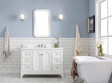 Load image into Gallery viewer, Water Creation Vanity Water Creation VQU048QCPW62 Queen 48 Inch Single Sink Quartz Carrara Vanity In Pure White with Lavatory Faucet