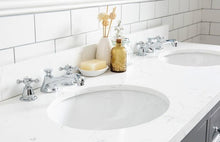 Load image into Gallery viewer, Water Creation Vanity Water Creation VQU060QCCG00 Queen 60 Inch Double Sink Quartz Carrara Vanity In Cashmere Grey
