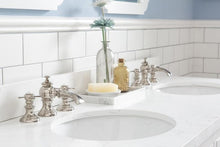 Load image into Gallery viewer, Water Creation Vanity Water Creation VQU060QCPW62 Queen 60 Inch Double Sink Quartz Carrara Vanity In Pure White with Lavatory Faucet
