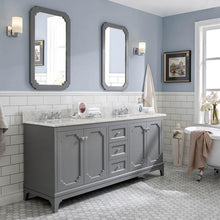Load image into Gallery viewer, Water Creation Vanity Water Creation VQU072CWCG00 Queen 72 Inch Double Sink Carrara White Marble Vanity in Cashmere Grey