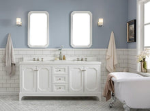 Load image into Gallery viewer, Water Creation Vanity Water Creation VQU072QCPW00 Queen 72 Inch Double Sink Quartz Carrara Vanity In Pure White
