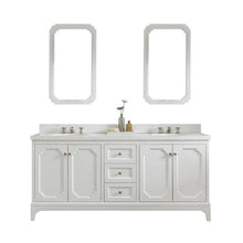 Load image into Gallery viewer, Water Creation Vanity Water Creation VQU072QCPW00 Queen 72 Inch Double Sink Quartz Carrara Vanity In Pure White