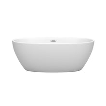 Load image into Gallery viewer, Wyndham Collection Bathtub Wyndham Collection WCBTE306163MW Juno 63 Inch Freestanding Bathtub in Matte White with Polished Chrome Drain and Overflow Trim