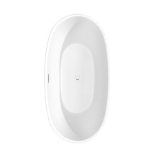 Load image into Gallery viewer, Wyndham Collection Bathtub Wyndham Collection WCBTE306163MWATP11PC Juno 63 Inch Freestanding Bathtub in Matte White with Floor Mounted Faucet, Drain and Overflow Trim in Polished Chrome