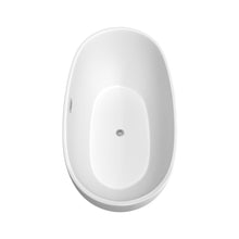 Load image into Gallery viewer, Wyndham Collection Bathtub Wyndham Collection WCBTE306163MWATP11PC Juno 63 Inch Freestanding Bathtub in Matte White with Floor Mounted Faucet, Drain and Overflow Trim in Polished Chrome