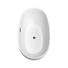 Load image into Gallery viewer, Wyndham Collection Bathtub Wyndham Collection WCBTE306163MWMBTRIM Juno 63 Inch Freestanding Bathtub in Matte White with Matte Black Drain and Overflow Trim