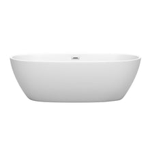 Load image into Gallery viewer, Wyndham Collection Bathtub Wyndham Collection WCBTE306171MW Juno 71 Inch Freestanding Bathtub in Matte White with Polished Chrome Drain and Overflow Trim