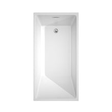 Load image into Gallery viewer, Wyndham Collection Bathtub Wyndham Collection WCBTK150159 Hannah 59 Inch Freestanding Bathtub in White with Polished Chrome Drain and Overflow Trim