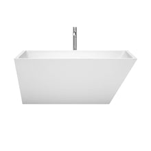 Load image into Gallery viewer, Wyndham Collection Bathtub Wyndham Collection WCBTK150159ATP11PC Hannah 59 Inch Freestanding Bathtub in White with Floor Mounted Faucet, Drain and Overflow Trim in Polished Chrome