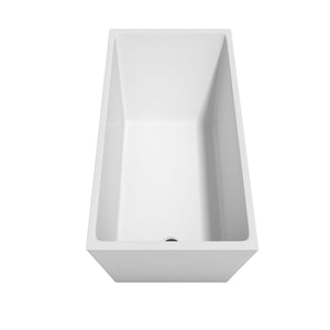 Wyndham Collection Bathtub Wyndham Collection WCBTK150159MBTRIM Hannah 59 Inch Freestanding Bathtub in White with Matte Black Drain and Overflow Trim