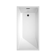 Load image into Gallery viewer, Wyndham Collection Bathtub Wyndham Collection WCBTK150159MBTRIM Hannah 59 Inch Freestanding Bathtub in White with Matte Black Drain and Overflow Trim