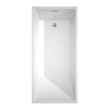 Load image into Gallery viewer, Wyndham Collection Bathtub Wyndham Collection WCBTK150167BNTRIM Hannah 67 Inch Freestanding Bathtub in White with Brushed Nickel Drain and Overflow Trim