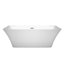 Load image into Gallery viewer, Wyndham Collection Bathtub Wyndham Collection WCBTK150467BNTRIM Tiffany 67 Inch Freestanding Bathtub in White with Brushed Nickel Drain and Overflow Trim