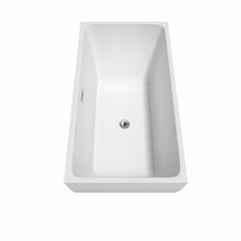 Load image into Gallery viewer, Wyndham Collection Bathtub Wyndham Collection WCBTK150559ATP11PC Rachel 59 Inch Freestanding Bathtub in White with Floor Mounted Faucet, Drain and Overflow Trim in Polished Chrome