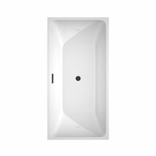 Load image into Gallery viewer, Wyndham Collection Bathtub Wyndham Collection WCBTK150559MBTRIM Rachel 59 Inch Freestanding Bathtub in White with Matte Black Drain and Overflow Trim