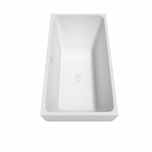 Load image into Gallery viewer, Wyndham Collection Bathtub Wyndham Collection WCBTK150559SWTRIM Rachel 59 Inch Freestanding Bathtub in White with Shiny White Drain and Overflow Trim