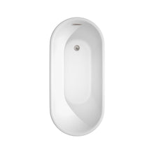 Load image into Gallery viewer, Wyndham Collection Bathtub Wyndham Collection WCBTK151159ATP11BN Ursula 59 Inch Freestanding Bathtub in White with Floor Mounted Faucet, Drain and Overflow Trim in Brushed Nickel