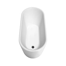 Load image into Gallery viewer, Wyndham Collection Bathtub Wyndham Collection WCBTK151159MBTRIM Ursula 59 Inch Freestanding Bathtub in White with Matte Black Drain and Overflow Trim