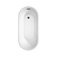 Load image into Gallery viewer, Wyndham Collection Bathtub Wyndham Collection WCBTK151159MBTRIM Ursula 59 Inch Freestanding Bathtub in White with Matte Black Drain and Overflow Trim