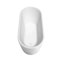 Load image into Gallery viewer, Wyndham Collection Bathtub Wyndham Collection WCBTK151159SWTRIM Ursula 59 Inch Freestanding Bathtub in White with Shiny White Drain and Overflow Trim