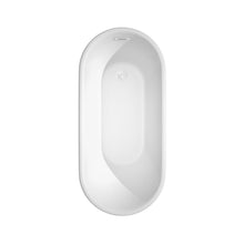 Load image into Gallery viewer, Wyndham Collection Bathtub Wyndham Collection WCBTK151159SWTRIM Ursula 59 Inch Freestanding Bathtub in White with Shiny White Drain and Overflow Trim
