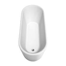 Load image into Gallery viewer, Wyndham Collection Bathtub Wyndham Collection WCBTK151167 Ursula 67 Inch Freestanding Bathtub in White with Polished Chrome Drain and Overflow Trim