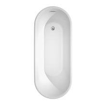 Load image into Gallery viewer, Wyndham Collection Bathtub Wyndham Collection WCBTK151167 Ursula 67 Inch Freestanding Bathtub in White with Polished Chrome Drain and Overflow Trim
