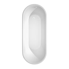 Load image into Gallery viewer, Wyndham Collection Bathtub Wyndham Collection WCBTK151167SWTRIM Ursula 67 Inch Freestanding Bathtub in White with Shiny White Drain and Overflow Trim
