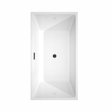 Load image into Gallery viewer, Wyndham Collection Bathtub Wyndham Collection WCBTK151459MBTRIM Sara 59 Inch Freestanding Bathtub in White with Matte Black Drain and Overflow Trim
