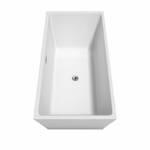 Load image into Gallery viewer, Wyndham Collection Bathtub Wyndham Collection WCBTK151463 Sara 63 Inch Freestanding Bathtub in White with Polished Chrome Drain and Overflow Trim