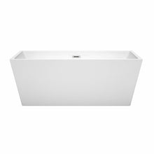 Load image into Gallery viewer, Wyndham Collection Bathtub Wyndham Collection WCBTK151463 Sara 63 Inch Freestanding Bathtub in White with Polished Chrome Drain and Overflow Trim