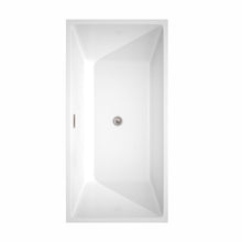 Load image into Gallery viewer, Wyndham Collection Bathtub Wyndham Collection WCBTK151463ATP11BN Sara 63 Inch Freestanding Bathtub in White with Floor Mounted Faucet, Drain and Overflow Trim in Brushed Nickel