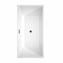 Load image into Gallery viewer, Wyndham Collection Bathtub Wyndham Collection WCBTK151463MBTRIM Sara 63 Inch Freestanding Bathtub in White with Matte Black Drain and Overflow Trim