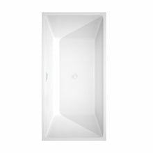 Load image into Gallery viewer, Wyndham Collection Bathtub Wyndham Collection WCBTK151463SWTRIM Sara 63 Inch Freestanding Bathtub in White with Shiny White Drain and Overflow Trim