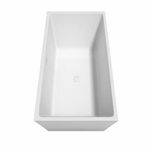 Load image into Gallery viewer, Wyndham Collection Bathtub Wyndham Collection WCBTK151463SWTRIM Sara 63 Inch Freestanding Bathtub in White with Shiny White Drain and Overflow Trim