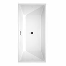 Load image into Gallery viewer, Wyndham Collection Bathtub Wyndham Collection WCBTK151467MBTRIM Sara 67 Inch Freestanding Bathtub in White with Matte Black Drain and Overflow Trim