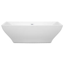 Load image into Gallery viewer, Wyndham Collection Bathtub Wyndham Collection WCBTK151871SWTRIM Maryam 71 Inch Freestanding Bathtub in White with Shiny White Drain and Overflow Trim