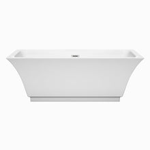 Load image into Gallery viewer, Wyndham Collection Bathtub Wyndham Collection WCBTK151967 Galina 67 Inch Freestanding Bathtub in White with Polished Chrome Drain and Overflow Trim