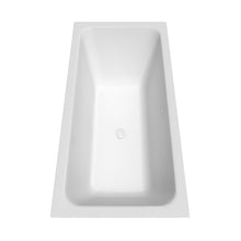 Load image into Gallery viewer, Wyndham Collection Bathtub Wyndham Collection WCBTK151967SWTRIM Galina 67 Inch Freestanding Bathtub in White with Shiny White Drain and Overflow Trim